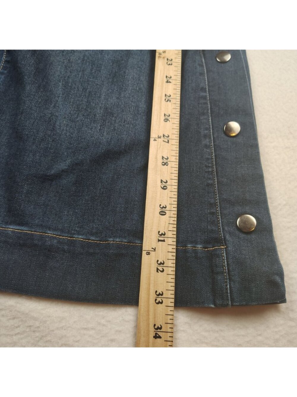 Christopher & Banks Denim Skirt Womens sz 10 Long Modest - Picture 8 of 9